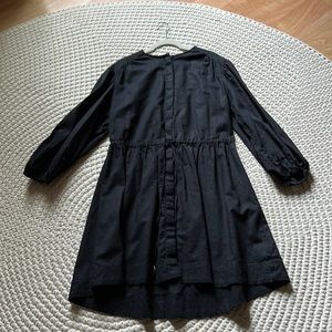 Black cotton/linen mini dress by H&M